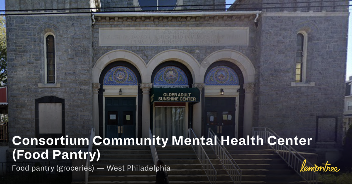 Consortium Community Mental Health Center (Food Pantry) — Lemontree