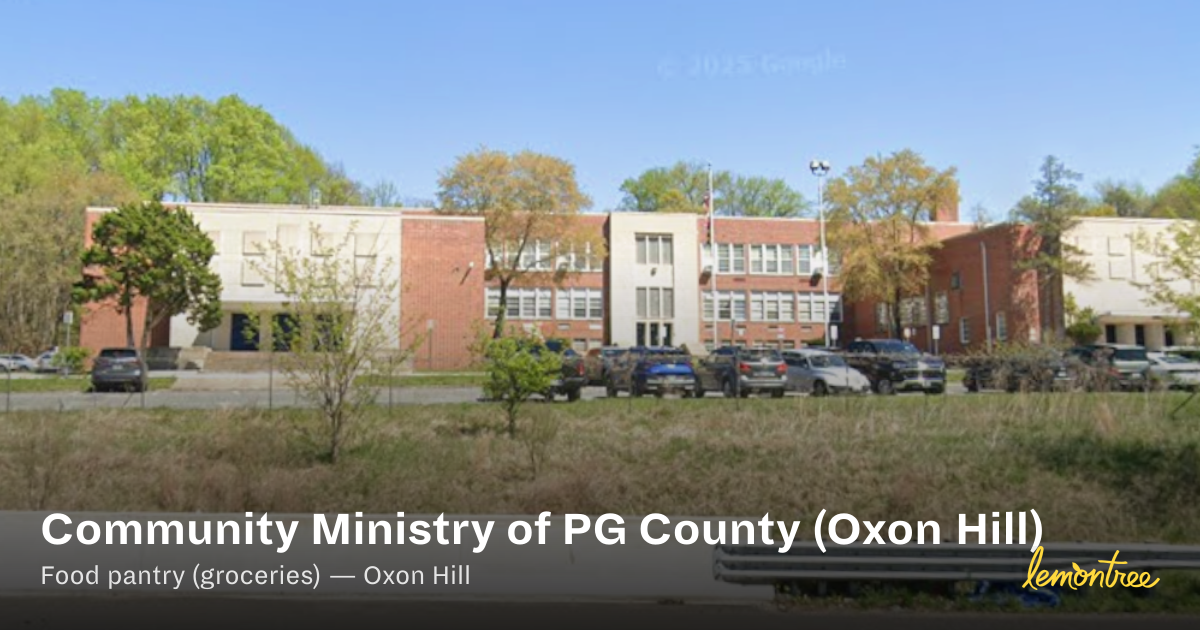 Community Ministry of PG County (Oxon Hill) — Lemontree