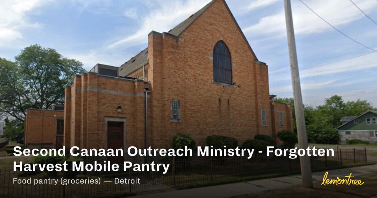 Second Canaan Outreach Ministry, forgotten harvest mobile pantry ...
