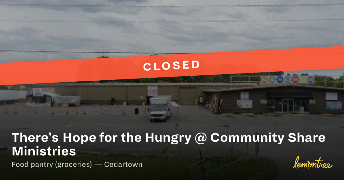 [Closed] There's Hope for the Hungry @ Community Share Ministries ...