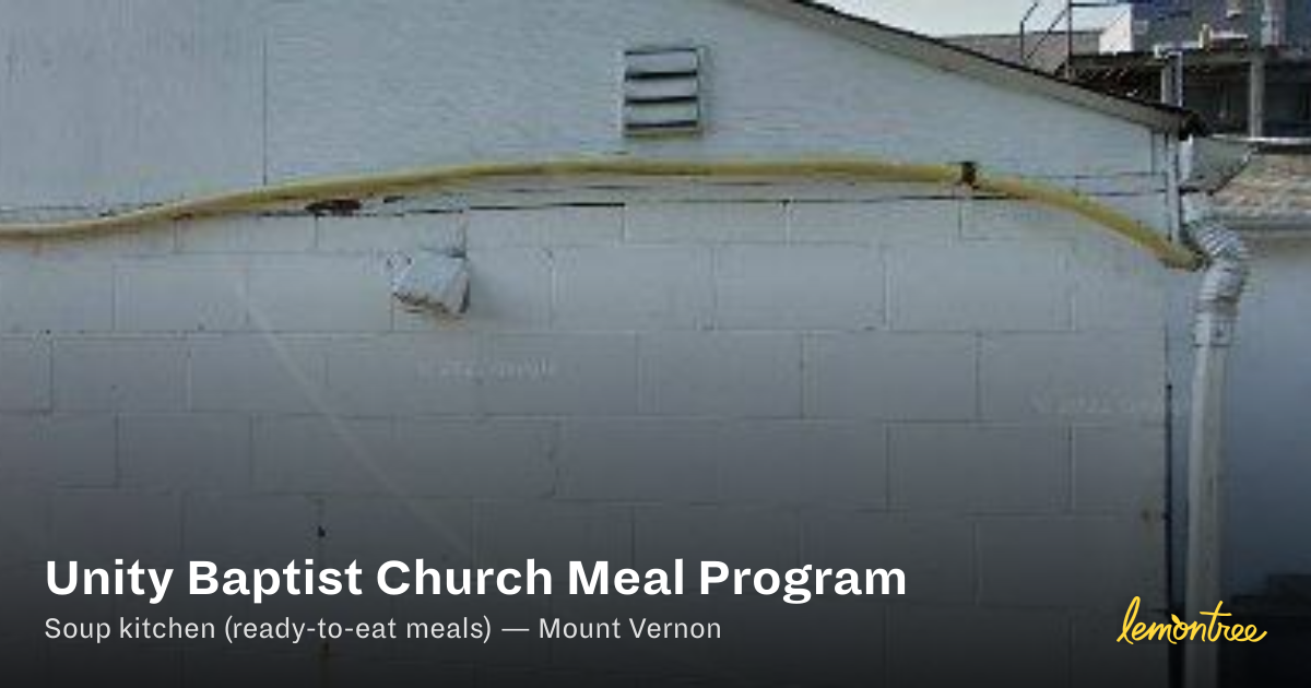Unity Baptist Church Meal Program — Lemontree