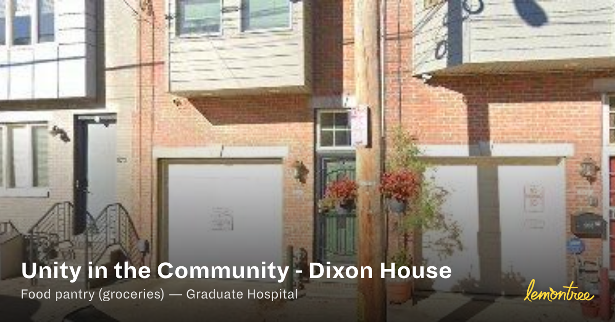 Unity in the Community - Dixon House — Lemontree